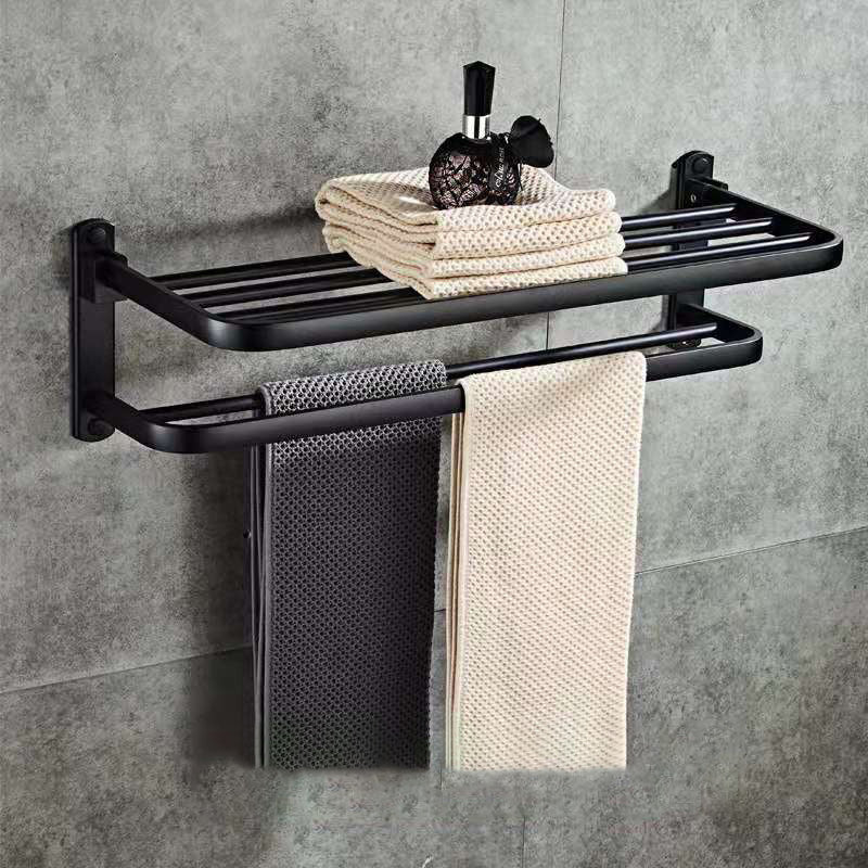 Wall-Mounted Aluminum Folding Bathroom Shelf - Space - Saving Storage