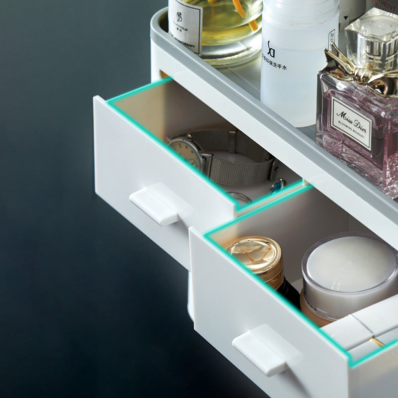 Magnetic Wall-Mounted Toothbrush Holder with Storage Drawer