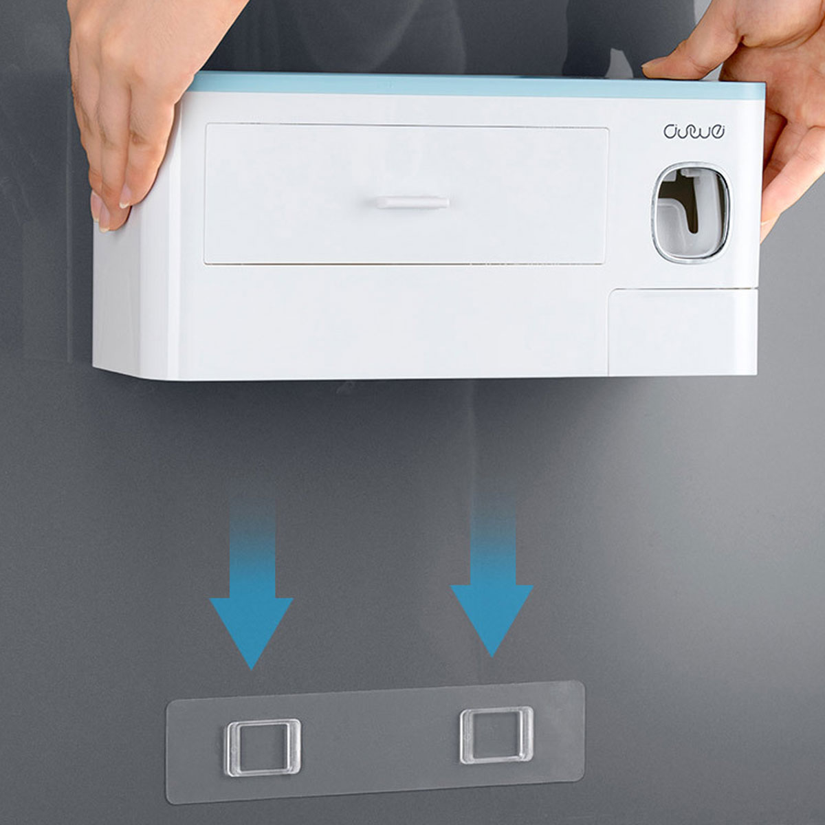 Magnetic Wall-Mounted Toothbrush Holder with Storage Drawer