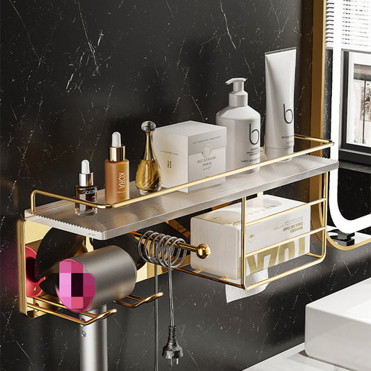 Wall Mounted Hair Dryer Storage Rack for Bathroom