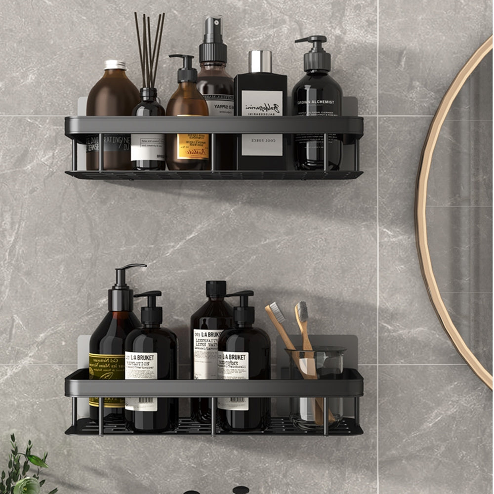 Modern Black Aluminum Wall Shelf
Bathroom Storage Organizer